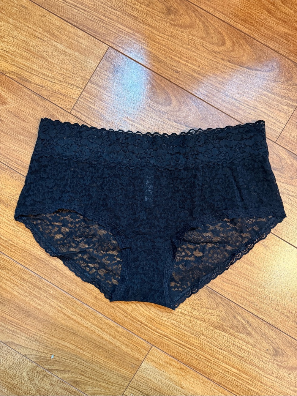 Women’s Black Lace Panties Well Worn